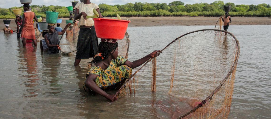 Women working in a river