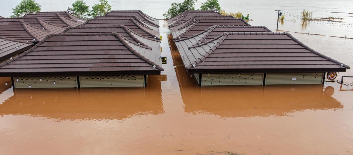 Flooded houses