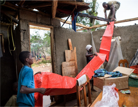 Men working inside a structure