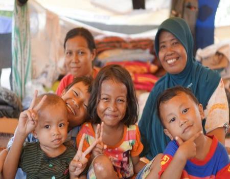 Group of children smiling at the camera